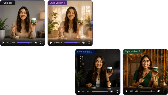 Transform video style and context